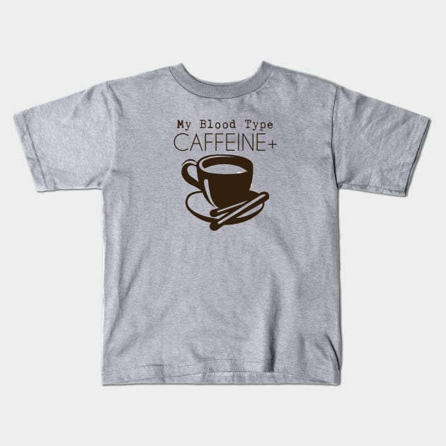 Caffeine + Brown Kids T-Shirt by Shapetrix